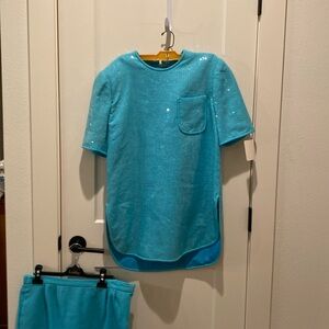 William Pearson Vintage Ladies‎ Skirt & Top.  Size 10. Bright Blue Color